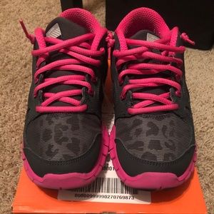 Gray & Pink Leopard Kids Nike Free 5.0 size 6.5Y